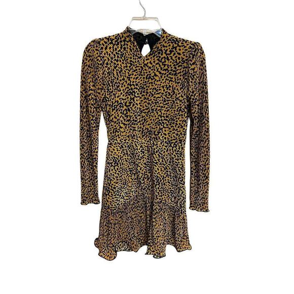 Revolve / Saylor Tovah Pleated Leopard Plissé Open Back Mini Dress - Small - Picture 4 of 11